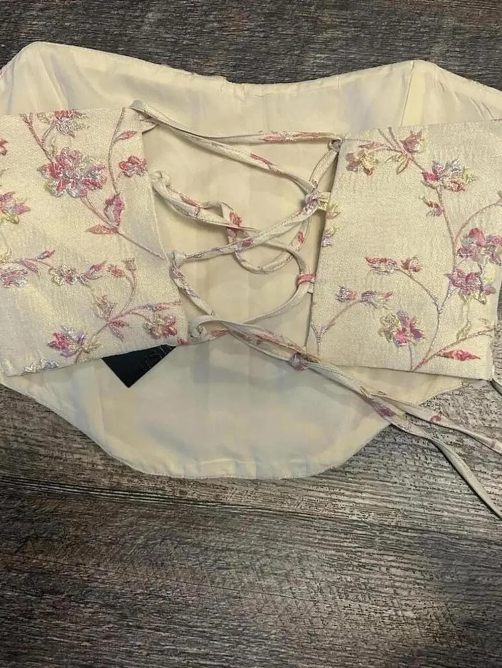 Bershka Corset Set M Floral Mini Skirt Coquette TikTok Lace Up NWT S Summer